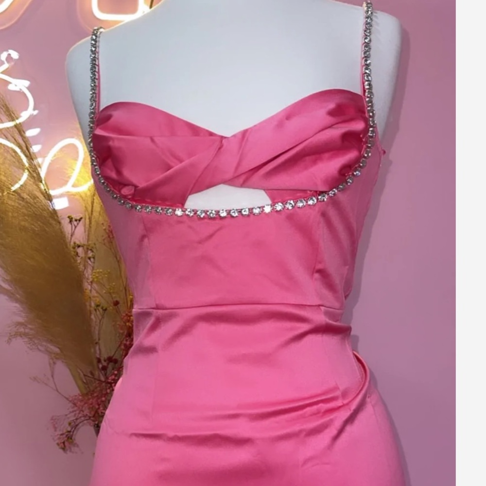 Rhinestone silk dress
